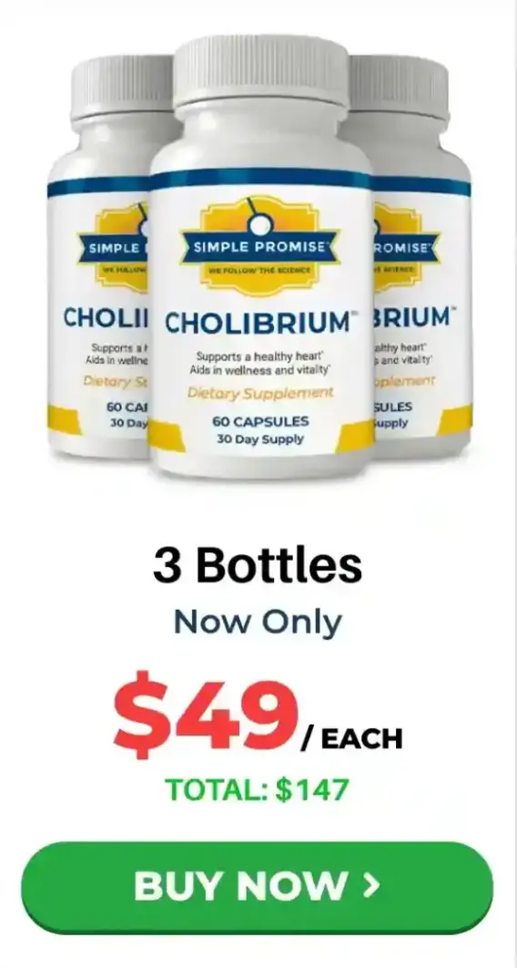 Three bottle Cholibrium package option with pricing details